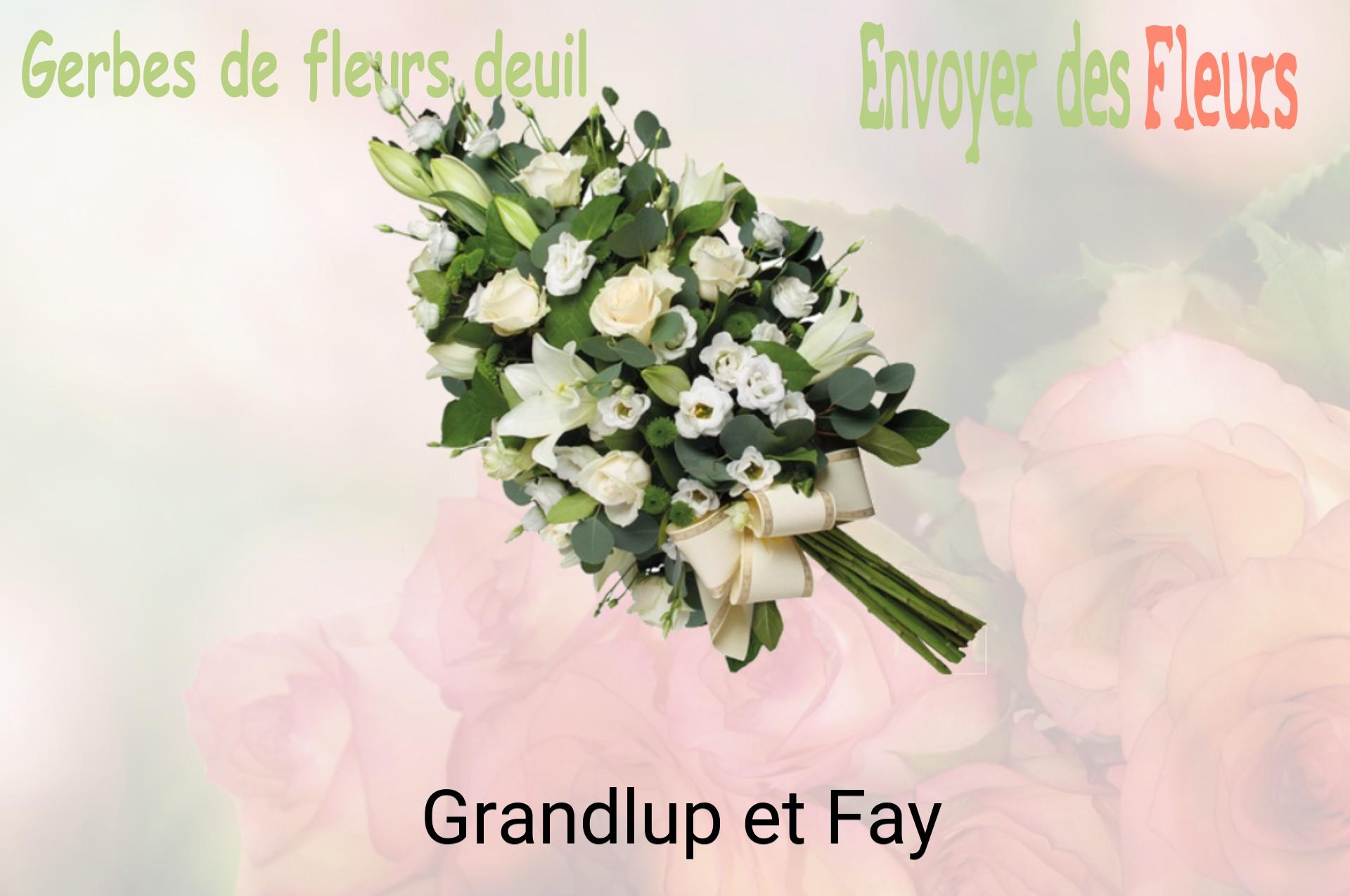 Gerbe de fleurs de deuil livrée à Grandlup-et-Fay